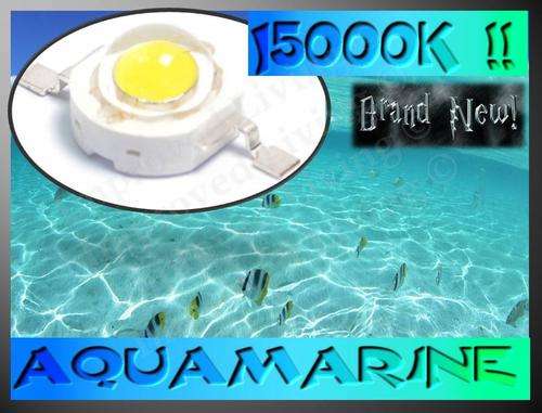Aquamarine Extreme Cool White LED chip - 15000K !! - 110 Lumens Ultra bright - FREE SHIPPING OPTION