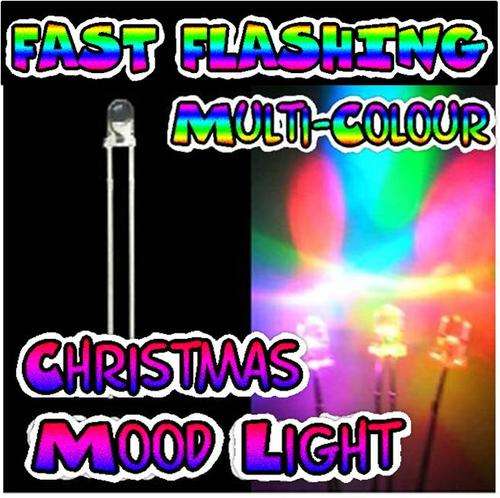 Fast Flashing Multi-Colour LED - 5mm RGB "Mood light" LED Light Lamp