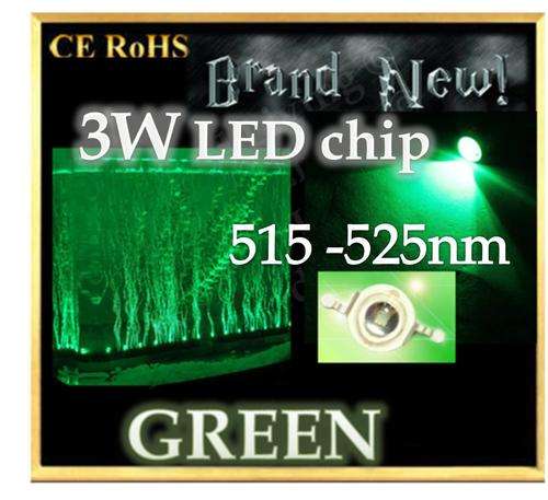 3W Aquamarine Extreme Green LED chip - 515 - 525nm