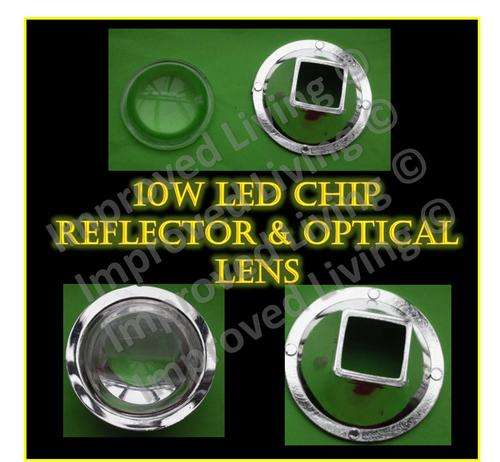 Reflector & Optical lens for Improved Living 10W floodlight chips - FREE SHIPPING OPTION