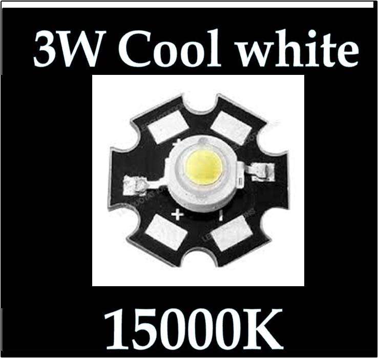 ECONO RANGE 3W COOL WHITE 15000K LED chip Soldier on single Aluminium heatsink base plate