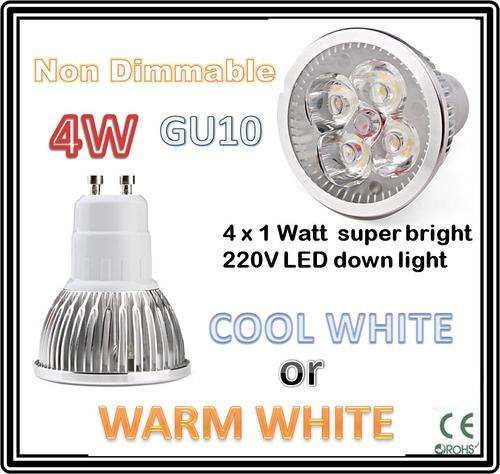***LED Bulb GU10***  4W LED down light  ** 220V AC downlight - FREE SHIPPING OPTION