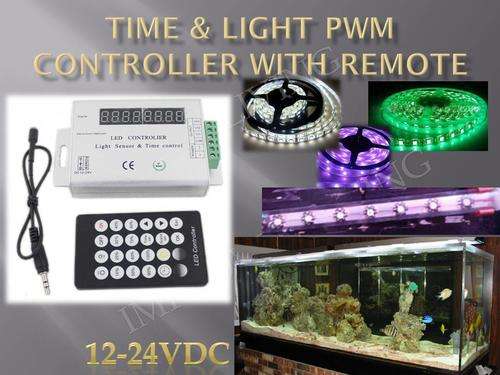 12Vdc LED time & Light sensor  PWM controller dimmer switch  WITH REMOTE - FREE SHIPPING OPTION