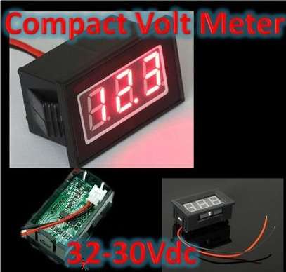 Compact RED Volt Meter *3.2 - 30 VDC - FREE SHIPPING OPTION