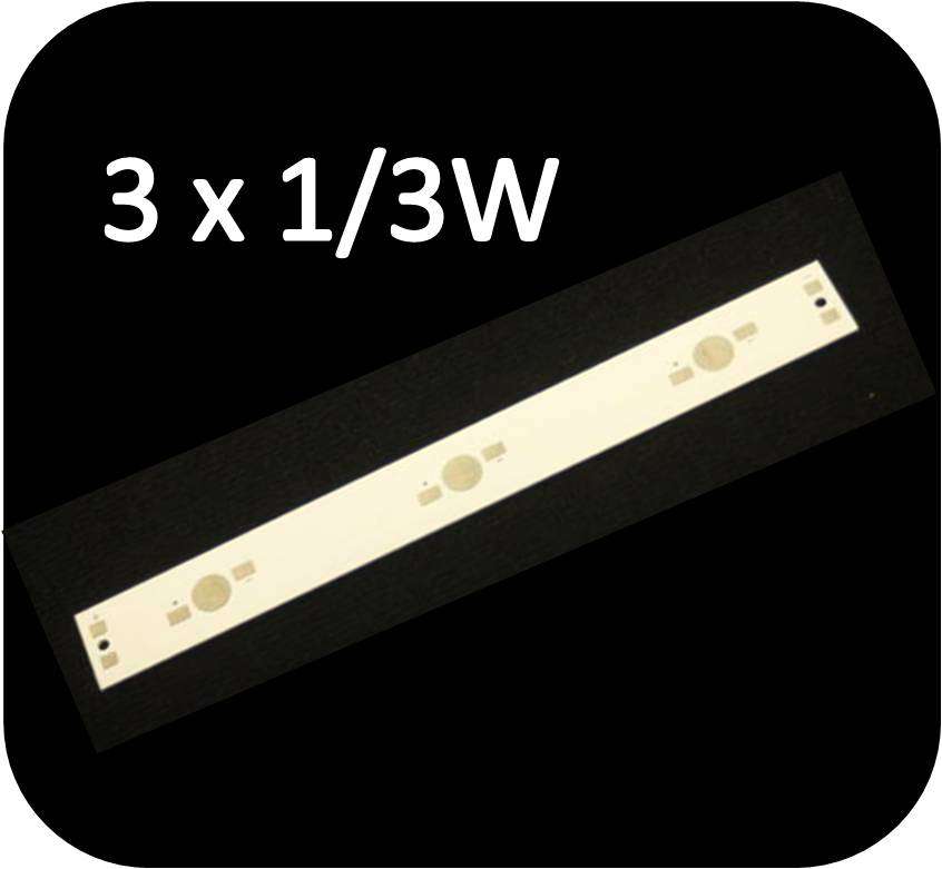 LED Heat Sink Alimunium base plate for 3 LEDs (1W, 3W or 5W) 140x16mm*Local Stock