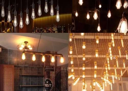 ST64 Globe LED Filament COB light bulb 4W warm white ES