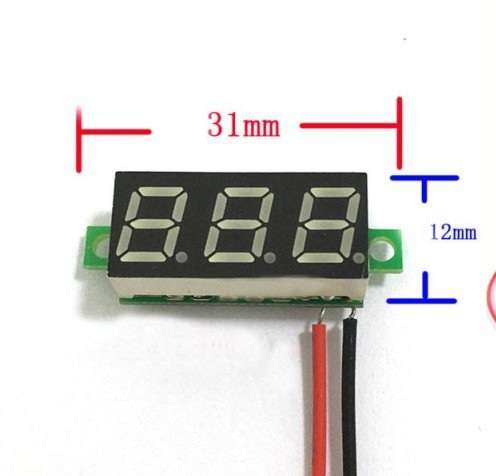 Mini LED DC 2.3-30V Digital Voltmeter Panel Meter Neon Yellow