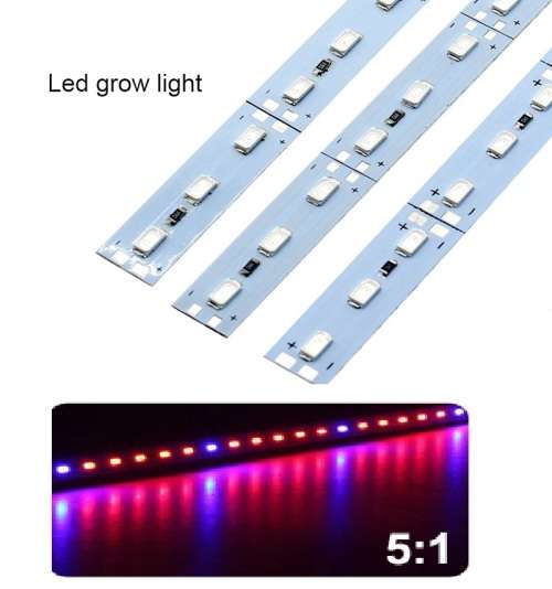 Samsung 5630 12Vdc open IP20 Aluminium Rigid Grow (Red & Blue) 1000mm strip ** In Stock