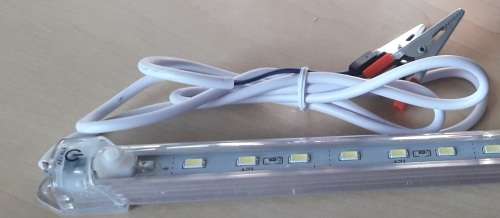 1000mm 5630smd Cool White LED strip with switch and crocodile clips