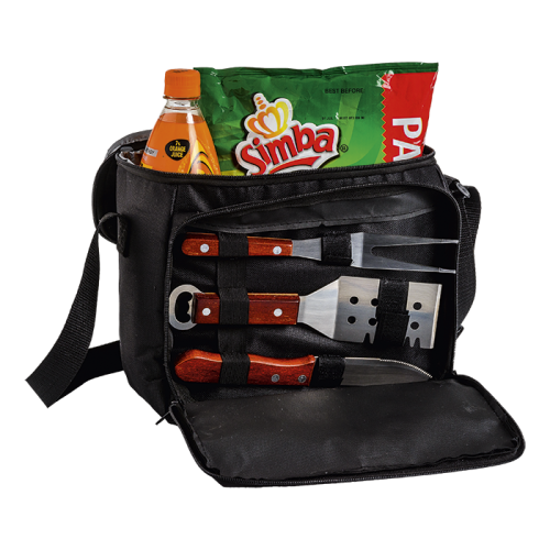 COOLER WITH 3 PIECE BRAAI SET