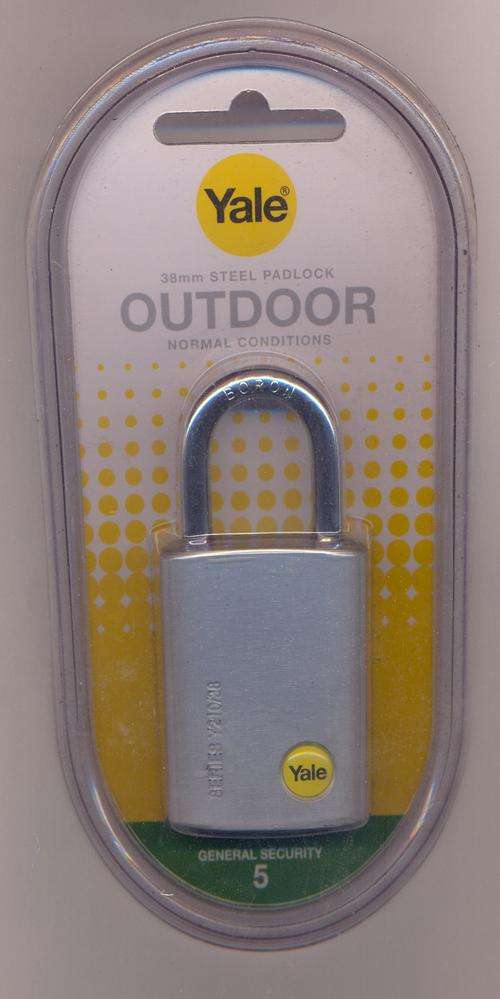 YALE 38mm OUTDOOR steel padlock