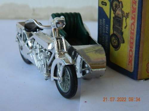 MATCHBOX -  MODELS OF YESTERYEAR  -  Y8-2   -  1914 SUNBEAM MOTOR-CYCLE WITH MILFORD SIDECAR