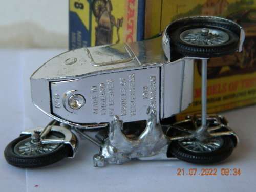 MATCHBOX -  MODELS OF YESTERYEAR  -  Y8-2   -  1914 SUNBEAM MOTOR-CYCLE WITH MILFORD SIDECAR