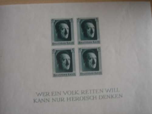 1936 Deutsches Reich MiNr 647 unperforated in Block 8 MNH