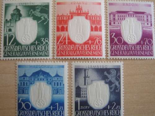 1943 Deutsches Reich General Gouvernement MiNr 105-109 MNH