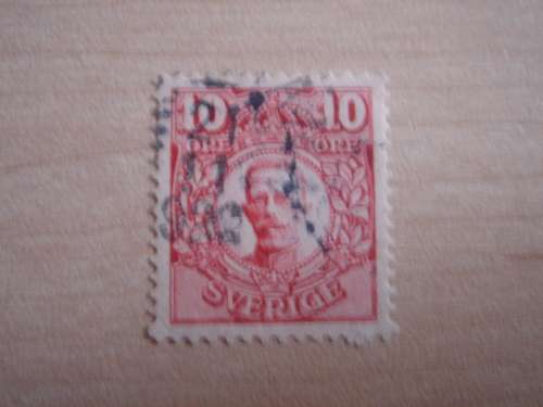 1910 Sweden - King Gustav V - 10 Oere used, stamped