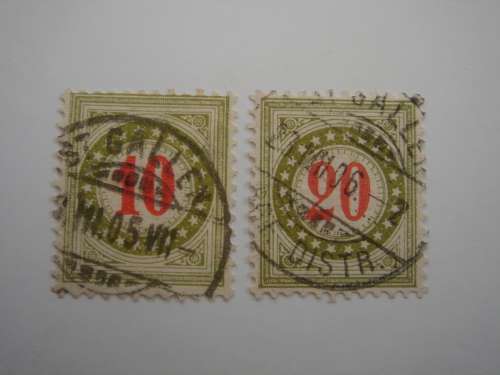 1883 HELVETIA Numerals 10,20 used, stamped
