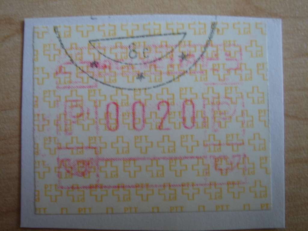 1990 Helvetia ATM 0020 on postal item, stamped