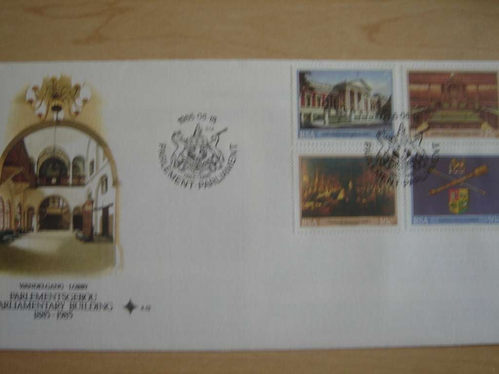 1985 RSA - Parlements Gebou 12,25,30,50 c stamped on FDC