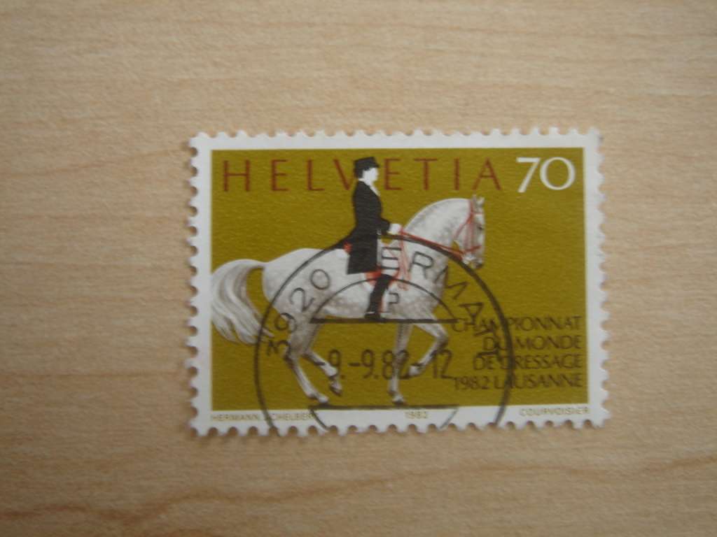 1982 HELVETIA - Dressage World Chamionships Lausanne 70 used, stamped