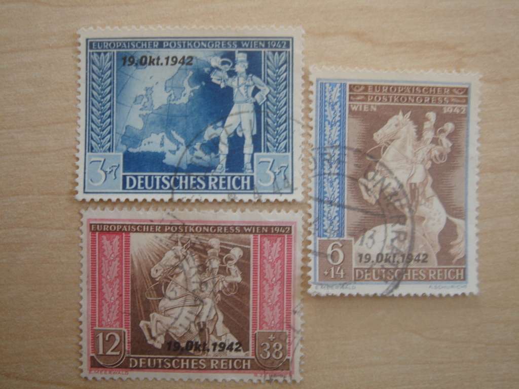 1942 Deutsches Reich MiNr 823-825 used, stamped