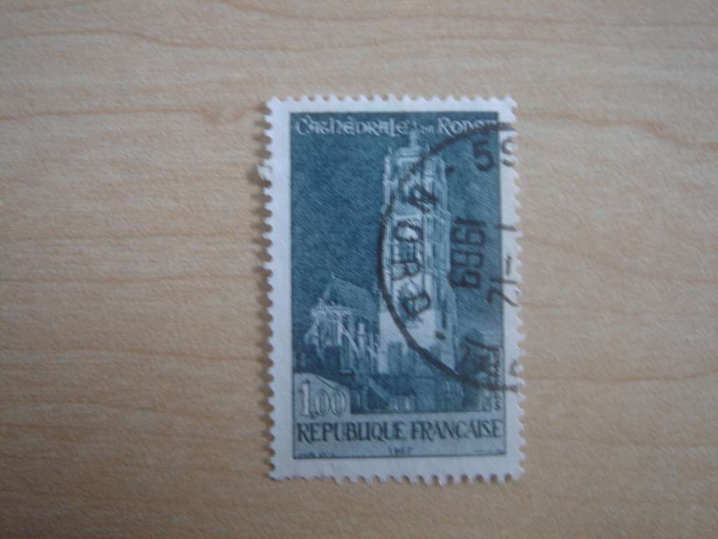 1967 France - Rodez Cathedral 1,00 F used, stamped