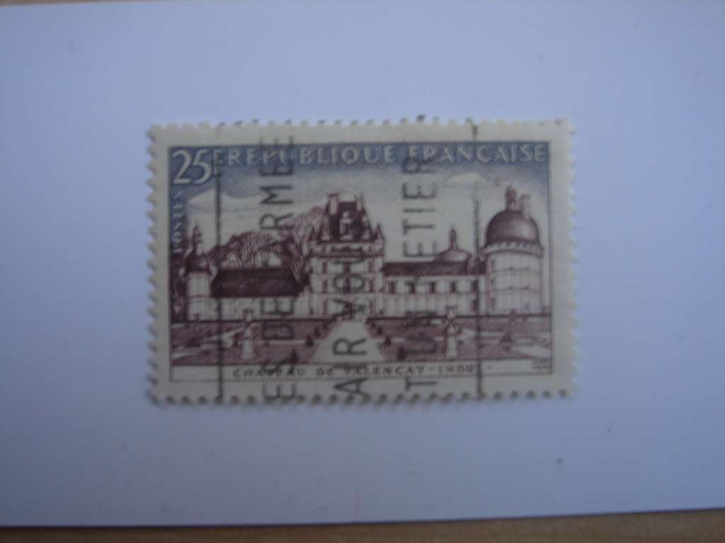 1957 France - Chateau de Valancay - 25 f used, stamped
