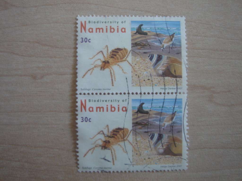 2007 Namibia - Biodiversity 30c vertical pair used, stamped