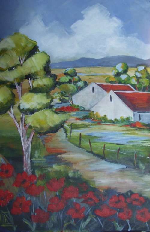 Farm Road - 295x445mm by K Bester