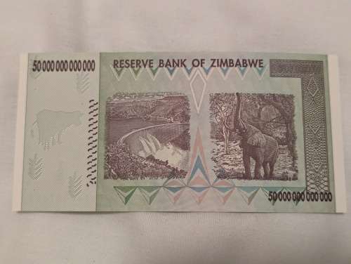 Zimbabwe Banknote, $50 Trillion Dollars, AA Series, 2008
