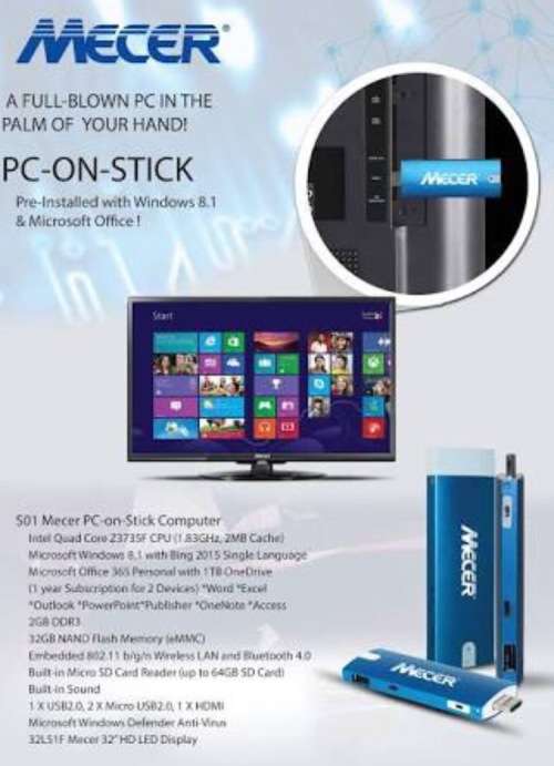 Mercer pc on a stick GOLD, BRAND NEW