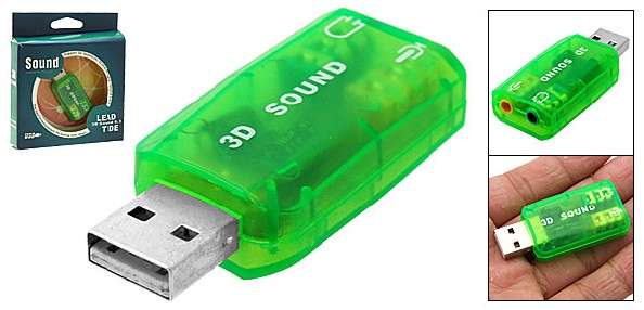 USB Music 3D Sound 5.1 Adapter Connect a speaker or headphone directly to this adapter
