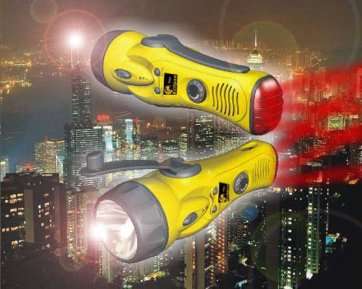 NEW Dynamo Rechargeable Crank FM Radio with Flashlight