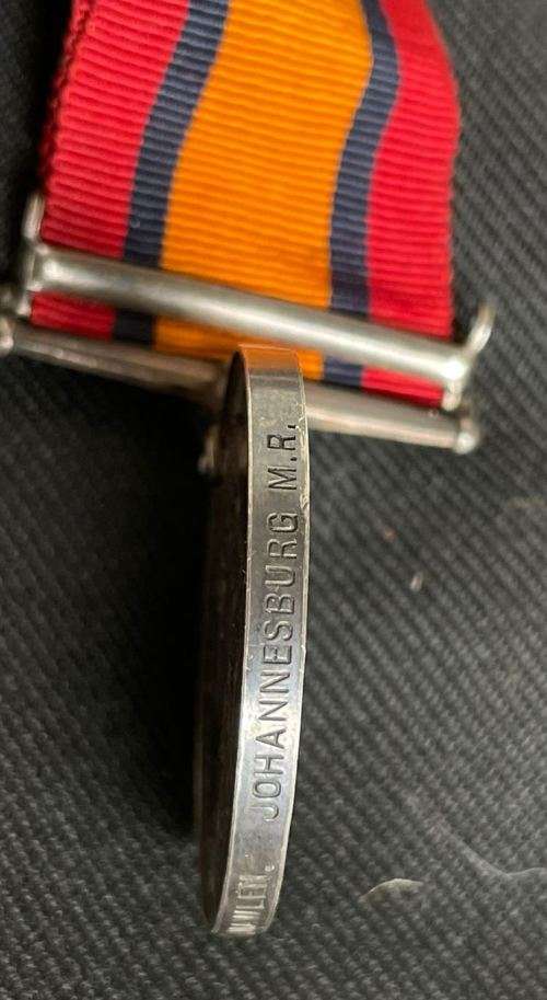 Queen South Africa Medal (QSA) to 742 Tpr T Mawlen Johannesburg Mounted Rifles
