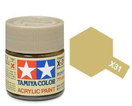 Tamiya X-31 Titanium Gold Acrylic - 23ml Bottle
