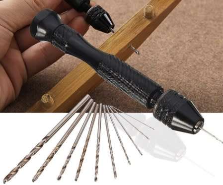 Pin Vise with Keyless Chuck and 10 Twist Drills Bits