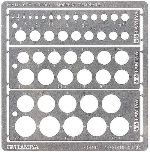 Tamiya Scribing Template Round, 1 - 12.5mm