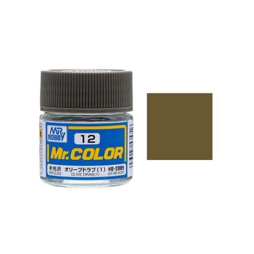 Mr Color Olive Drab I Semi-Gloss Acrylic - 10ml Bottle