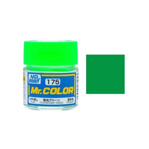 Mr Color Flourescent Green Semi-Gloss Acrylic - 10ml Bottle