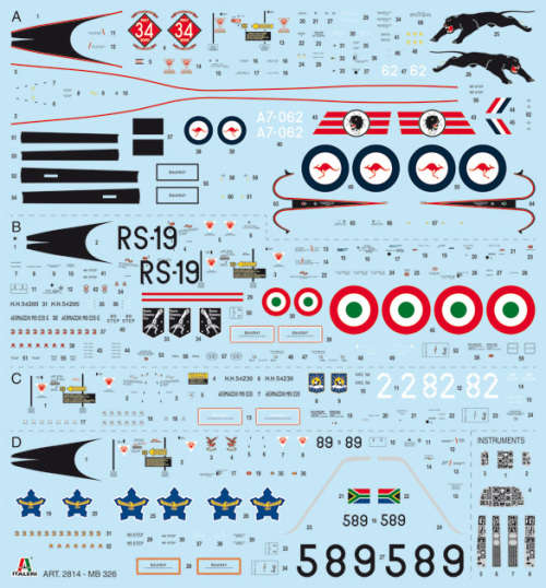 Clearance - Italeri 1/48 Aermacchi MB 326  - SAAF Decals Included