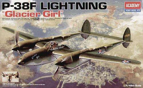 ACADEMY 1/48 Lockheed P-38F Lightning 'Glacier Girl'