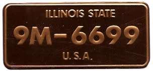 ILLINOIS STATE MINI NUMBER PLATE