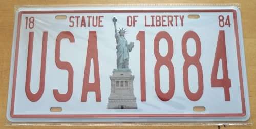STATUE OF LIBERTY METAL NUMBER PLATE