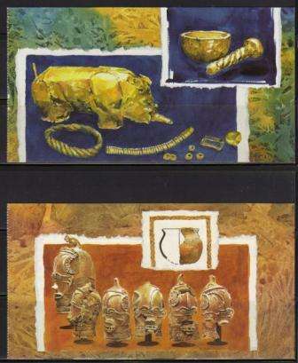 RSA 1998 SET OF 2 EARLY SA HISTORY POSTCARDS EX BOOKLET