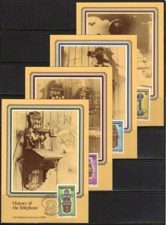 BOP 1983 HISTORY OF THE TELEPHONE SET OF 4 MAXIMUM CARDS