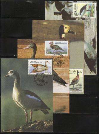 VENDA 1987 WATERFOWL SET OF 4 MAXI CARDS