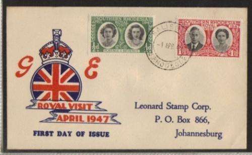 SOUTHERN RHODESIA 1947 ROYAL VISIT FDC CXD SALISBURY 1/4/47