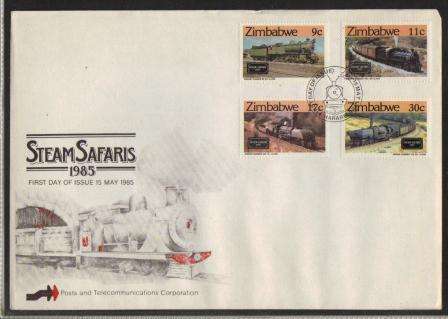 ZIMBABWE 1985 STEAM RAIL SAFARIS FDC