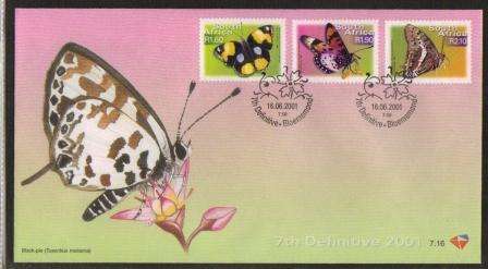 RSA 2001 7TH DEFINITIVE BUTTERFLIES FDC 7.16