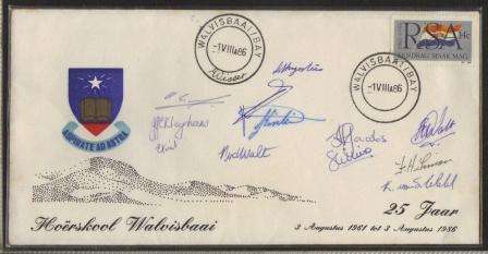 RSA 1986 25 YEARS WALVIS BAY HIGH SCHOOL SIGNED BY THE TEACHERS